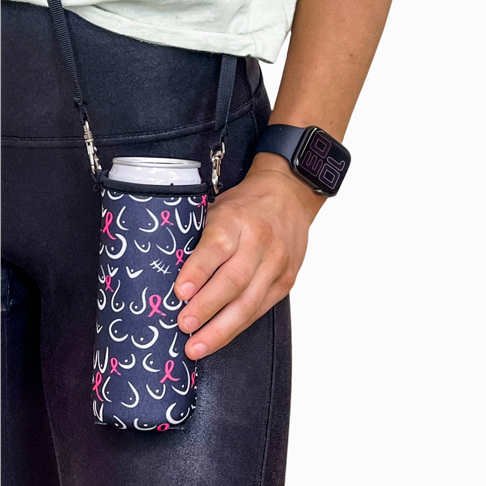12oz Slim Can Cooler (no handle) W/ Carrying Strap - Drink Handlers