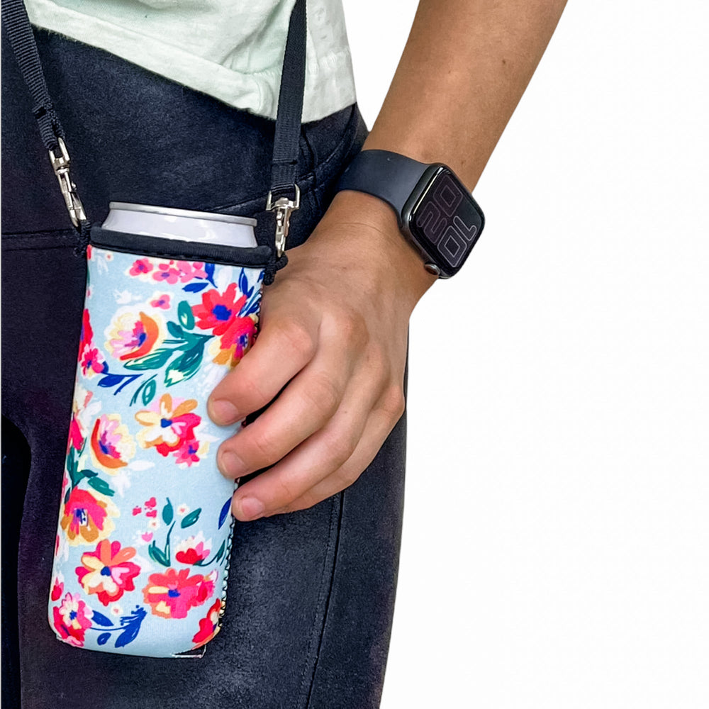 12oz Slim Can Cooler (no handle) W/ Carrying Strap - Drink Handlers