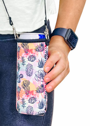 12oz Slim Can Cooler (no handle) W/ Carrying Strap - Drink Handlers