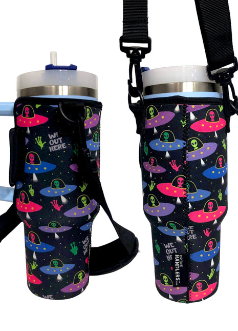 Aliens 40oz Tumbler With Handle Sleeve - Drink Handlers