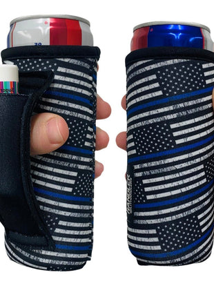 Back The Blue 12oz Slim Can Handler™ - Drink Handlers