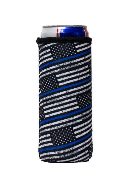 Back the Blue 12oz Slim Can Sleeve - Drink Handlers