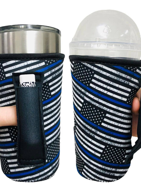 Back The Blue 20oz Large Coffee / Tea / Tumbler Handler™ - Drink Handlers