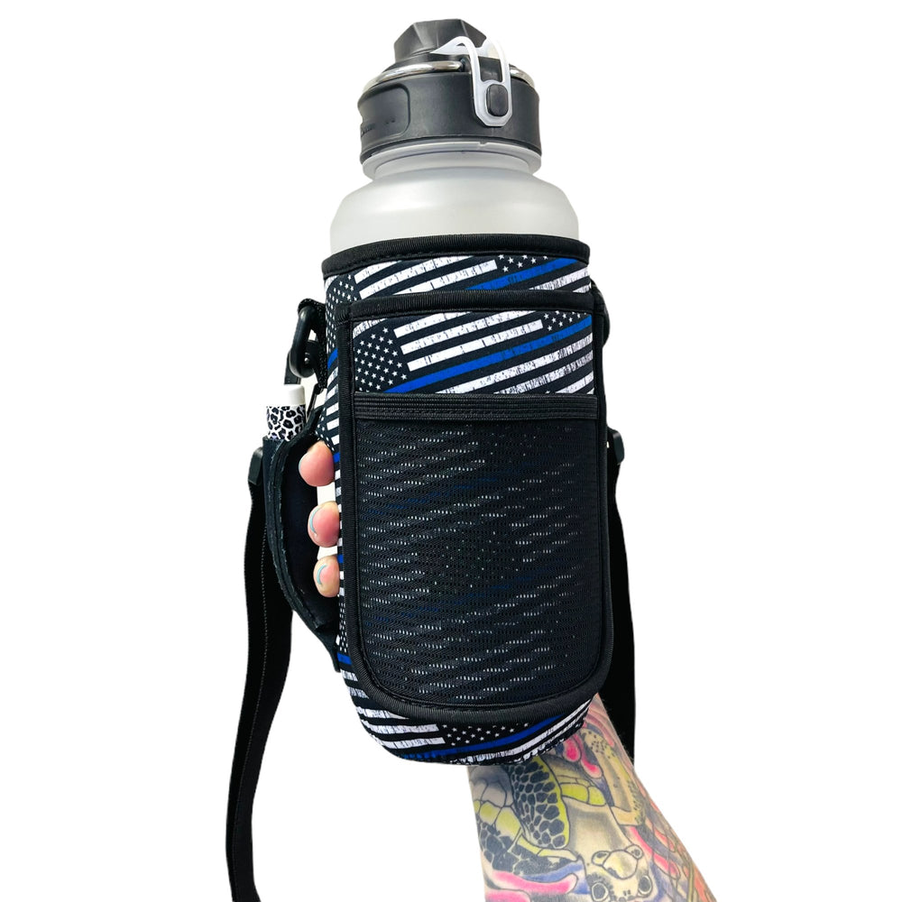 Back The Blue 30-40oz Tumbler Handler™ With Carrying Strap - Drink Handlers