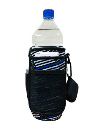 Back The Blue 30-40oz Tumbler Handler™ With Carrying Strap - Drink Handlers