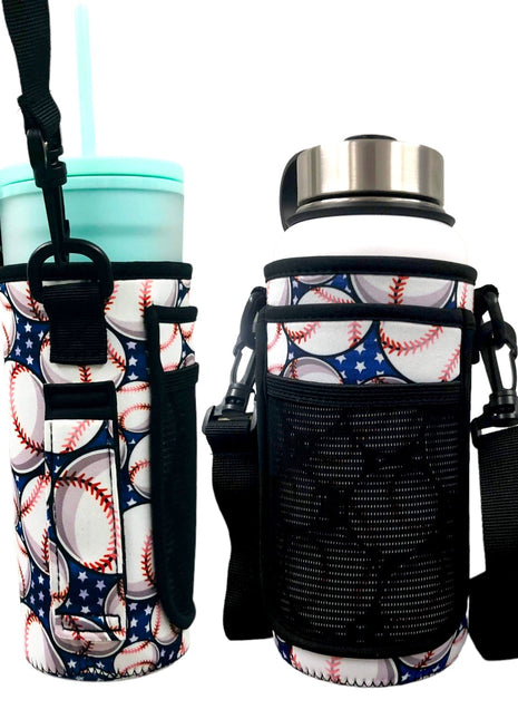 Baseball 30-40oz Tumbler Handler™ With Carrying Strap - Drink Handlers