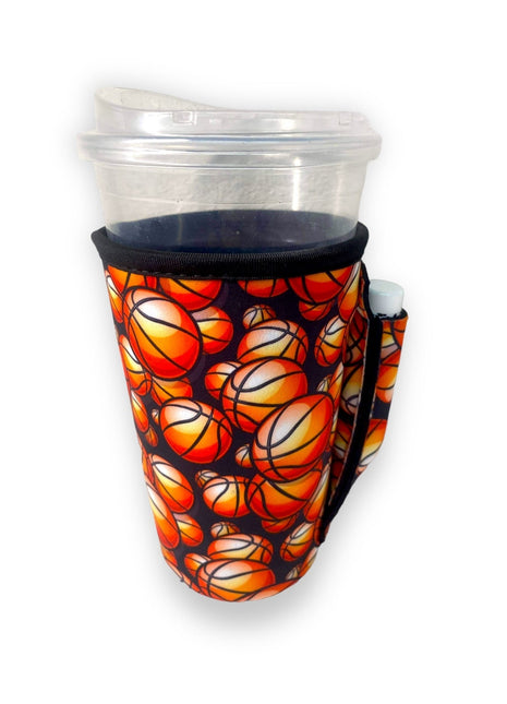 Basketball 16oz PINT Glass / Medium Fountain Drinks and Hot Coffee Handlers™ - Drink Handlers
