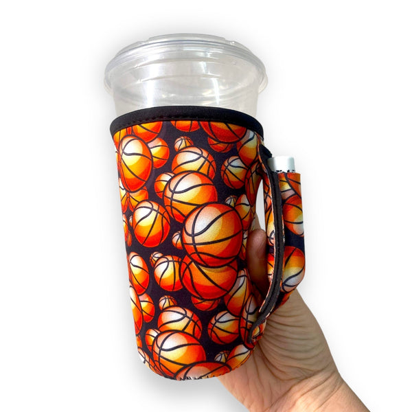 Basketball 16oz PINT Glass / Medium Fountain Drinks and Hot Coffee Handlers™ - Drink Handlers