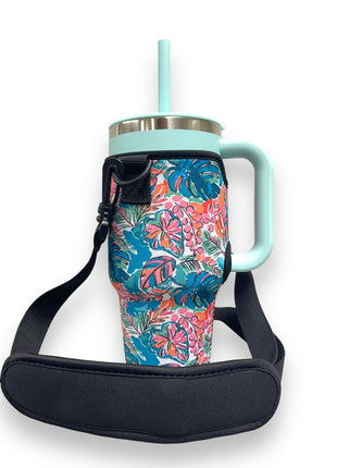 Beach Babe 25-35oz Tumbler With Handle Sleeve - Drink Handlers