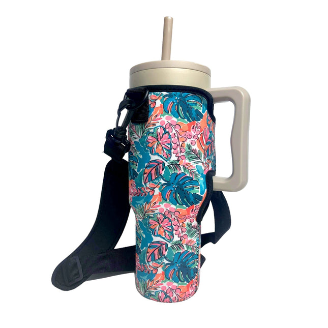 Beach Babe 40oz Tumbler With Handle Sleeve - Drink Handlers
