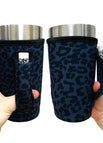 20oz  L Iced Coffee & Tumbler Handler / Black Leopard