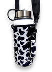 30-40oz Carrying Sleeve For Tumblers With Open or No Handle / Black & White Cow