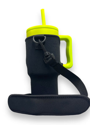 Black 25-35oz Tumbler With Handle Sleeve - Drink Handlers