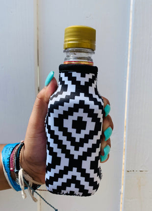 Black and White Aztec 8oz Mini Bottleneck Cooler - Limited Edition* - Drink Handlers