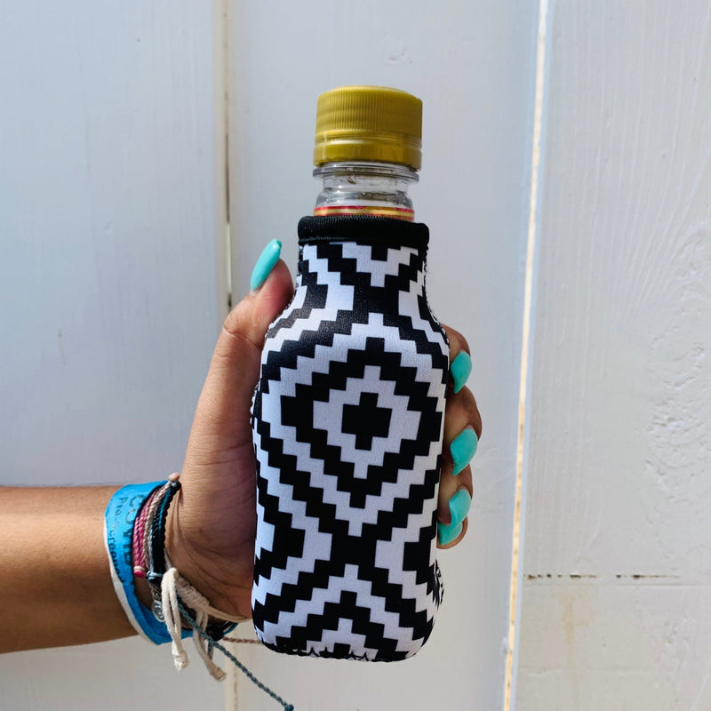 Black and White Aztec 8oz Mini Bottleneck Cooler - Limited Edition* - Drink Handlers
