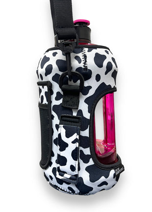 Black and White Cow Print 1/2 Gallon Jug Carrying Handler™ - Drink Handlers
