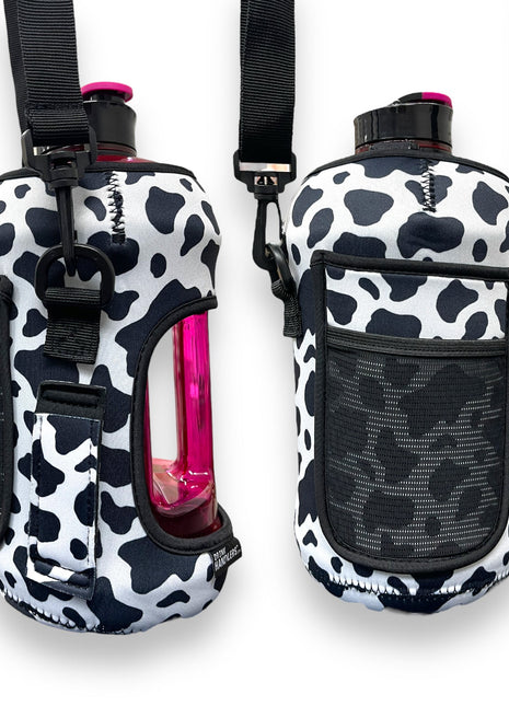 Black and White Cow Print 1/2 Gallon Jug Carrying Handler™ - Drink Handlers
