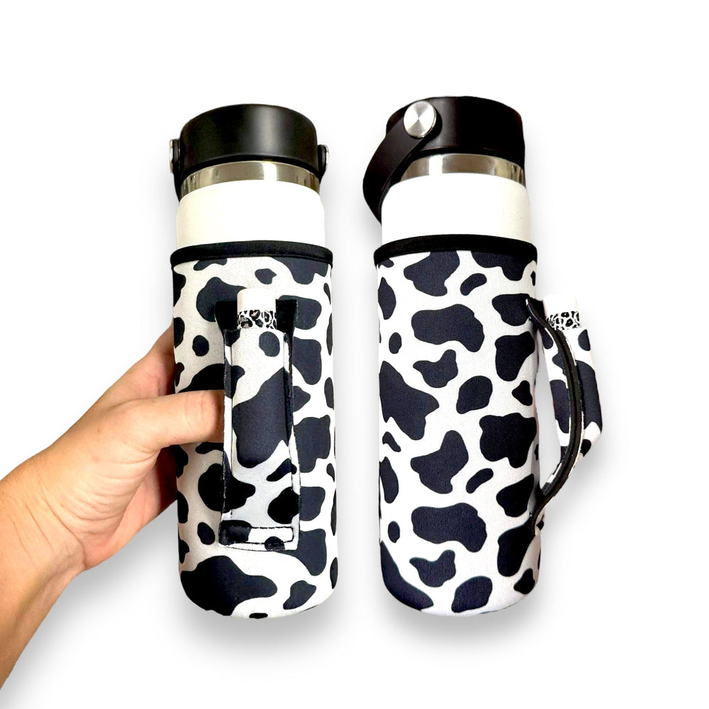 Black and White Cow Print 16-24oz Soda & Water Bottle / Tallboy Can Handler™ - Drink Handlers