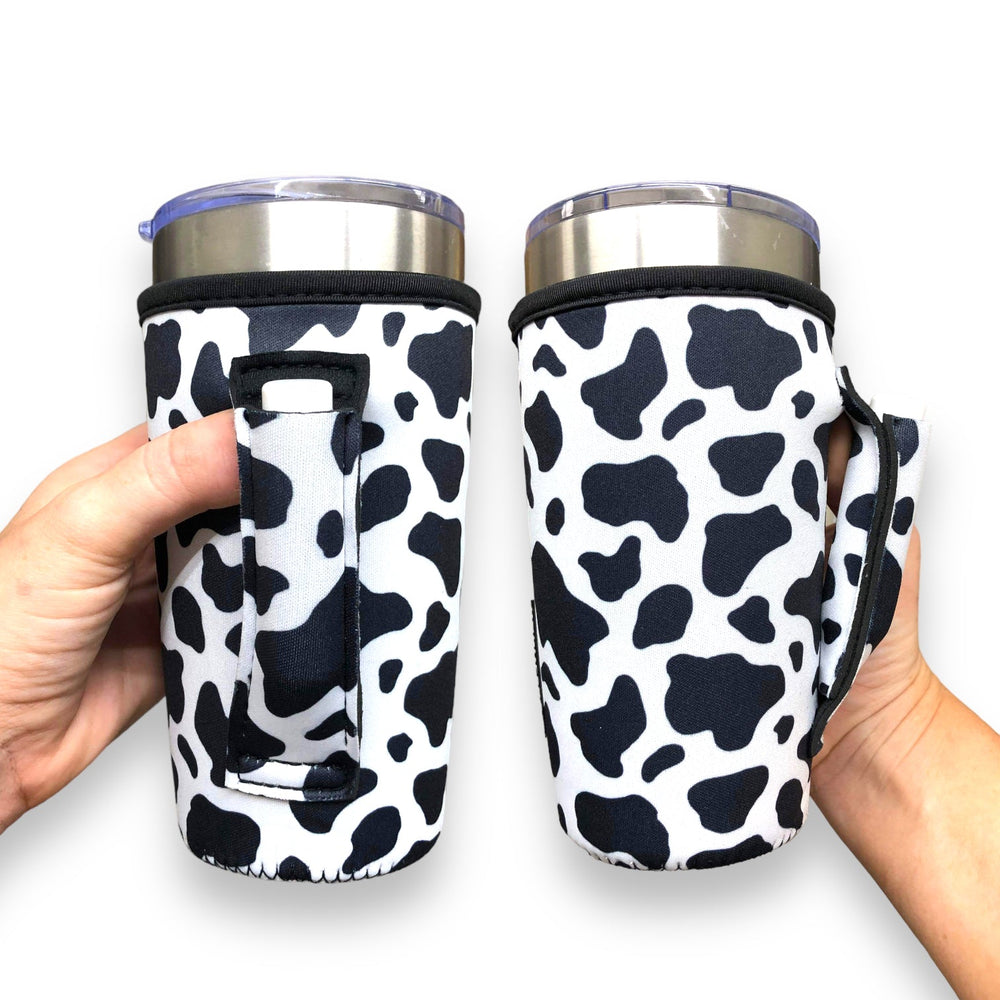 Black and White Cow Print 20oz Large Coffee / Tea / Tumbler Handler™ - Drink Handlers