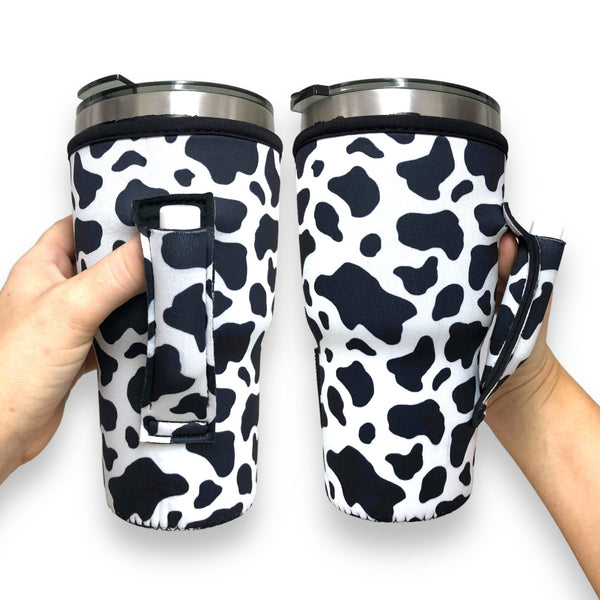 Black and White Cow Print 30oz Tumbler Handler™ - Drink Handlers