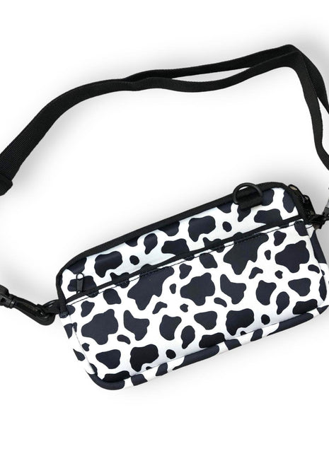 Black and White Cow Print Cross Body Purse - Drink Handlers
