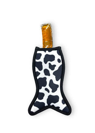 Black and White Cow Print Mermaid Icy Pop Holder - Drink Handlers