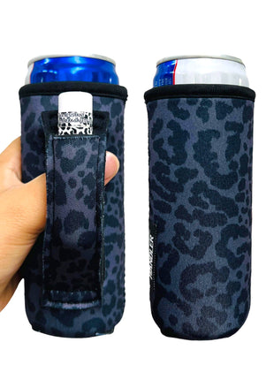 Black Leopard 12oz Slim Can Handler™ - Drink Handlers