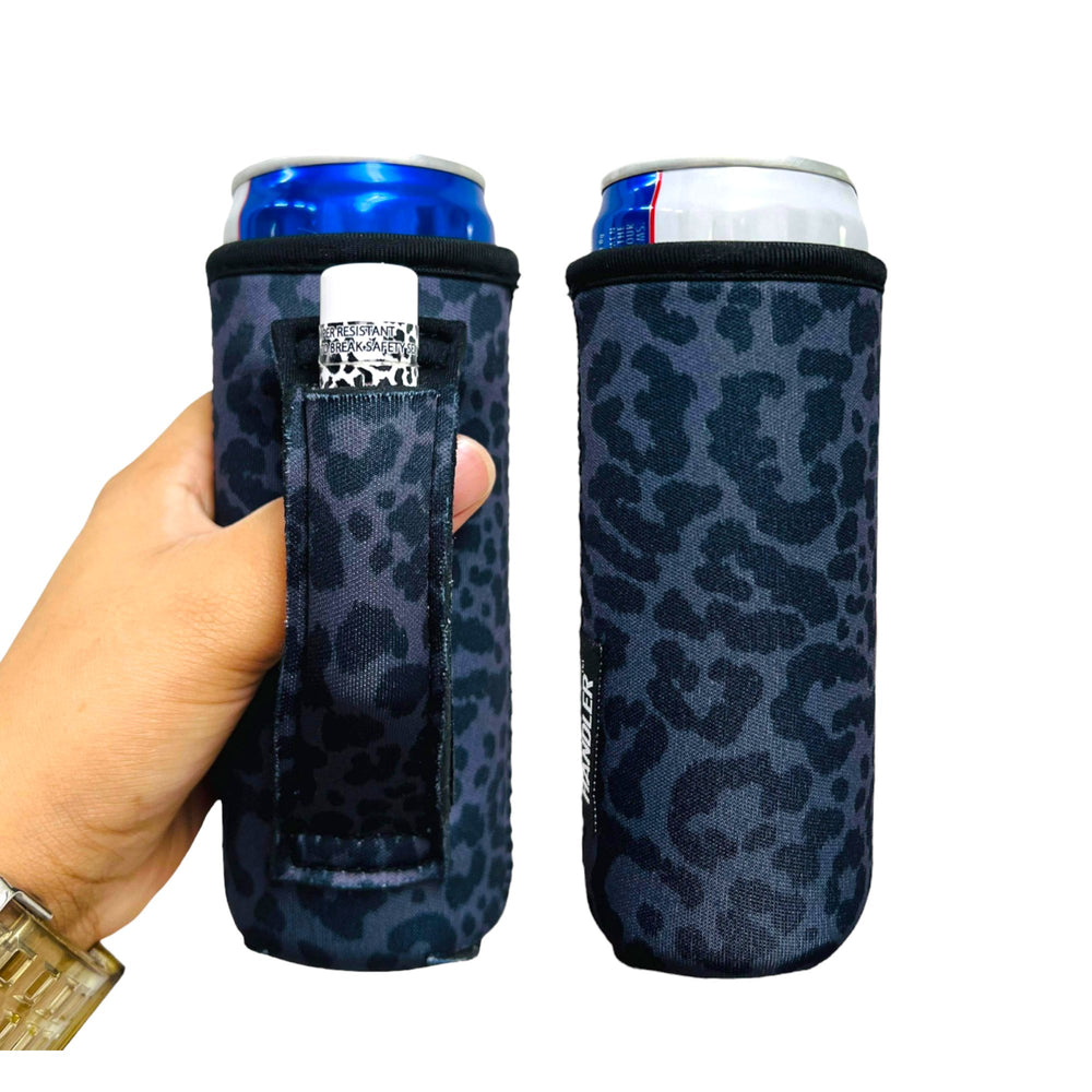 Black Leopard 12oz Slim Can Handler™ - Drink Handlers
