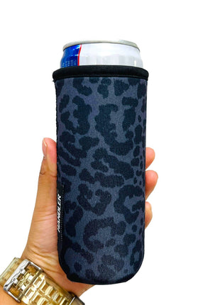 Black Leopard 12oz Slim Can Handler™ - Drink Handlers