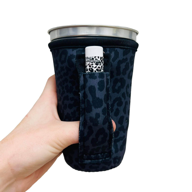 Black Leopard 16oz PINT Glass / Medium Fountain Drinks and Hot Coffee Handlers™ - Drink Handlers