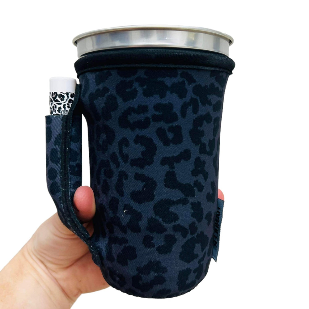 Black Leopard 16oz PINT Glass / Medium Fountain Drinks and Hot Coffee Handlers™ - Drink Handlers