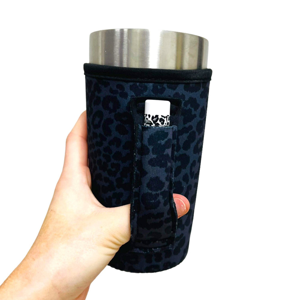 Black Leopard 20oz Large Coffee / Tea / Tumbler Handler™ - Drink Handlers