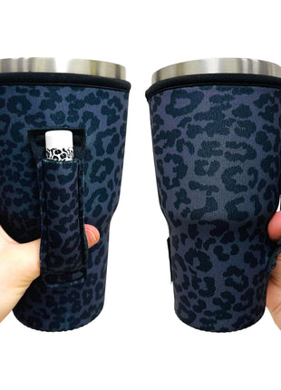 Black Leopard 30oz Tumbler Handler™ - Drink Handlers