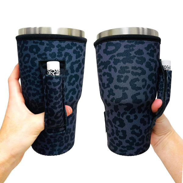 Black Leopard 30oz Tumbler Handler™ - Drink Handlers