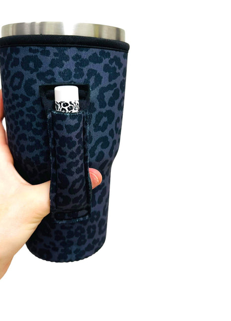 Black Leopard 30oz Tumbler Handler™ - Drink Handlers