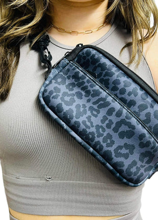Black Leopard Cross Body Purse - Drink Handlers