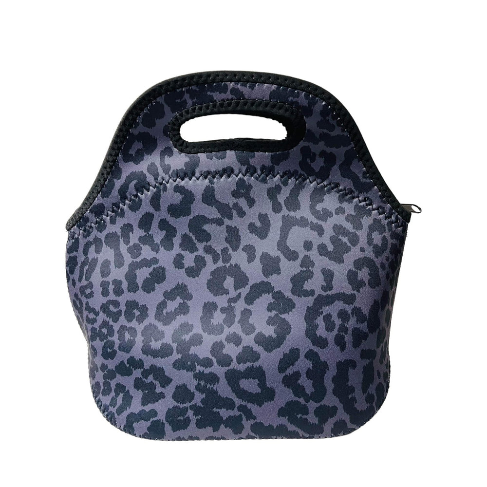 Black Leopard Lunch Bag Tote - Drink Handlers