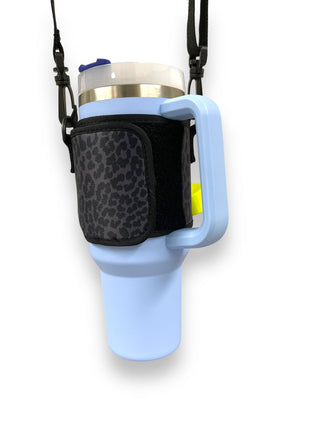 Black Leopard Wrap Around Drink Pocket *PREORDER* - Drink Handlers
