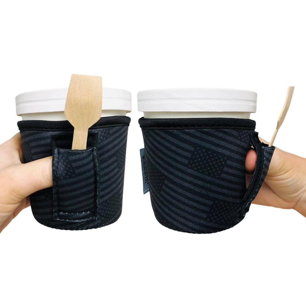 Black Out USA Flag Pint Size Ice Cream Handler™ - Drink Handlers