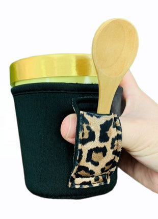 Black w/ Leopard Pint Size Ice Cream Handler™ - Drink Handlers