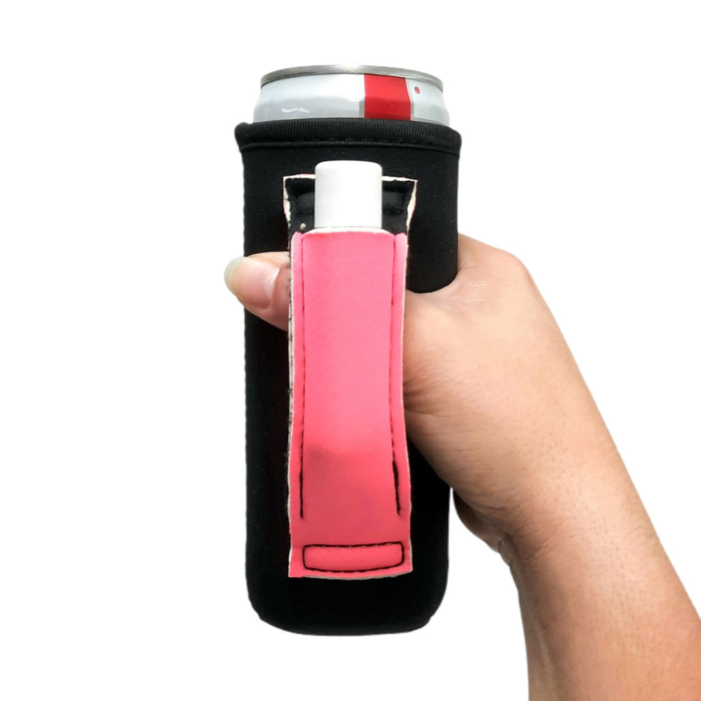 Black w/ Neon Pink 12oz Slim Can Handler™ - Drink Handlers