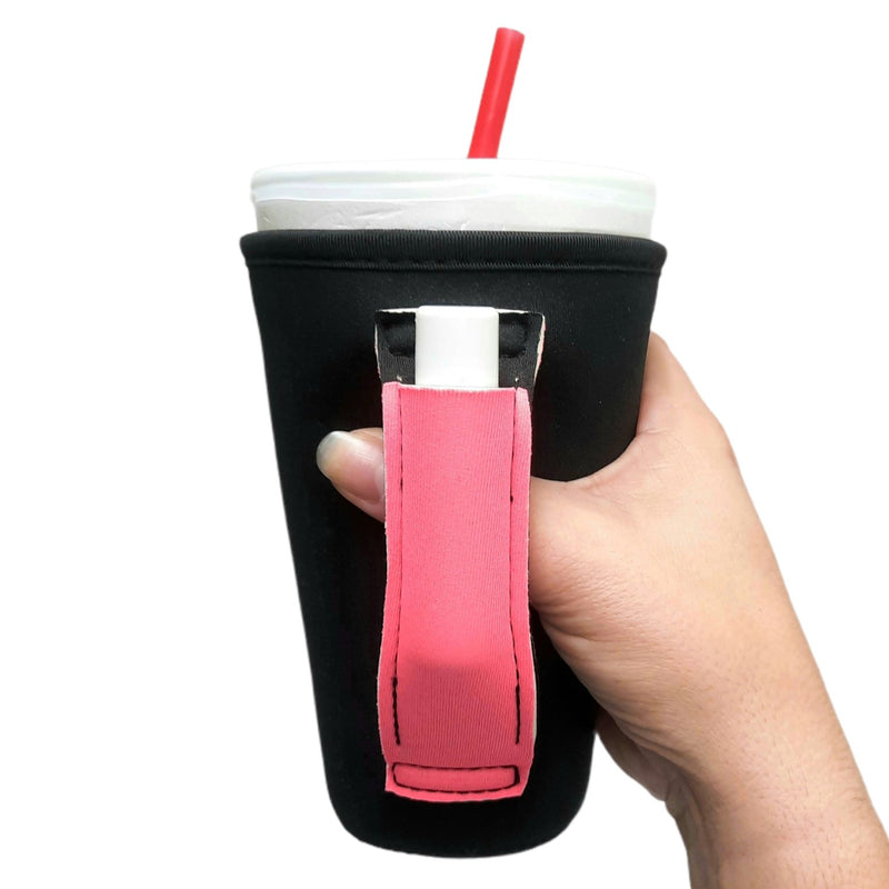 Black w/ Neon Pink 16oz PINT Glass / Medium Fountain Drinks and Tumbler Handlers™ - Drink Handlers