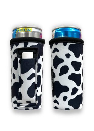 Black & White Cow Print 8-10oz Slim Can Handler™ - Drink Handlers