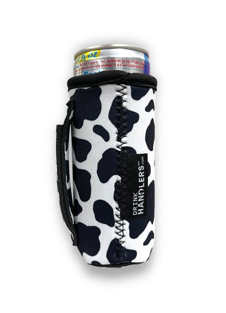 Black & White Cow Print 8-10oz Slim Can Handler™ - Drink Handlers