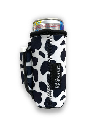 Black & White Cow Print 8-10oz Slim Can Handler™ - Drink Handlers