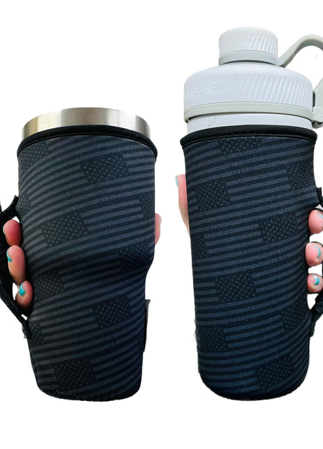 Blacked Out USA Flag 30oz Tumbler Handler™ - Drink Handlers