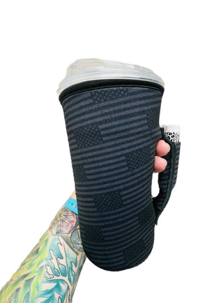 Blacked Out USA Flag 30oz Tumbler Handler™ - Drink Handlers
