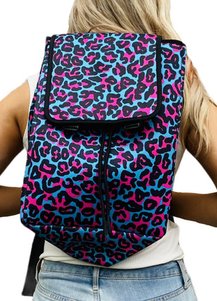 Blue Leopard Backpack - Drink Handlers