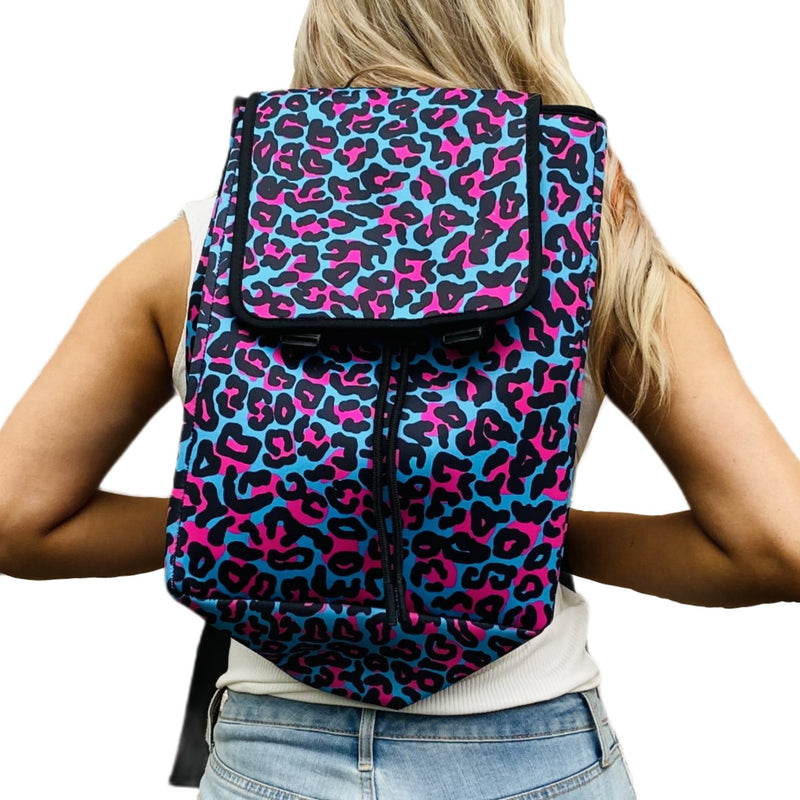 Blue Leopard Backpack - Drink Handlers