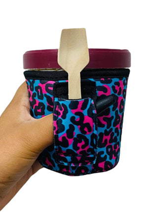 Blue Leopard Pint Size Ice Cream Handler™ - Drink Handlers